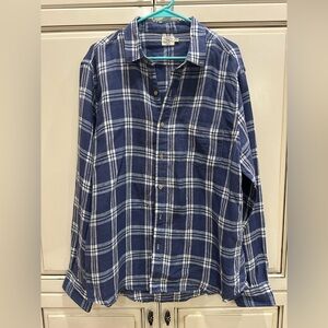 Faherty Blue and White Casual Button Down Shirt